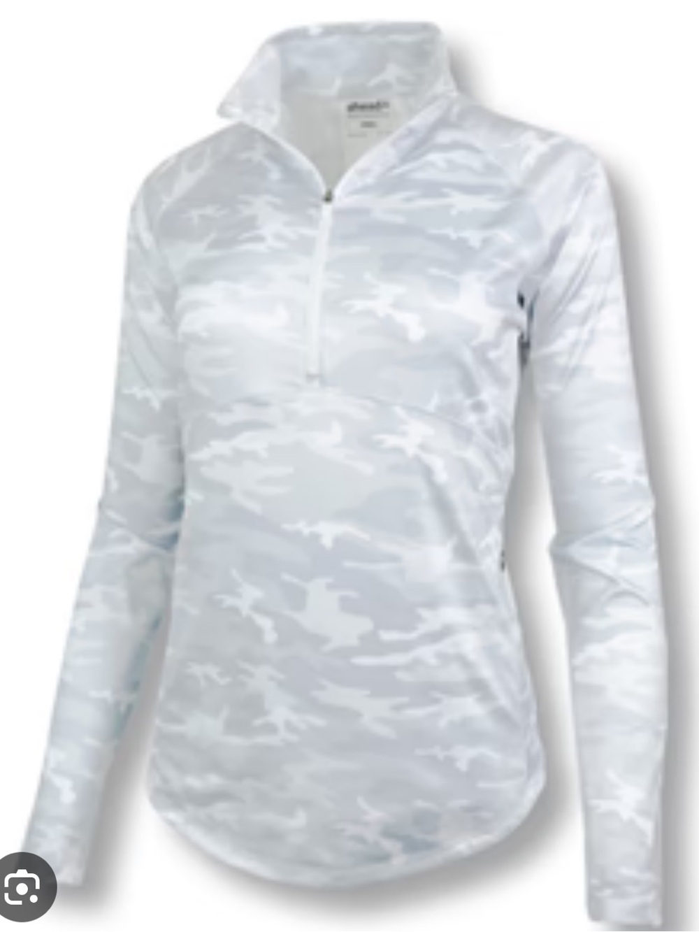 Ahead Performance White Camo Half Zip Pullover